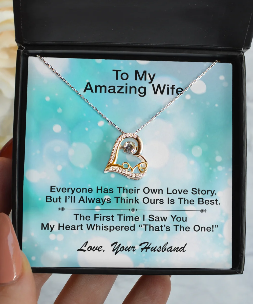Wife necklace gift, Wife  Gift, Christmas Gift, To my amazin wife Love Dancing Necklace Gift