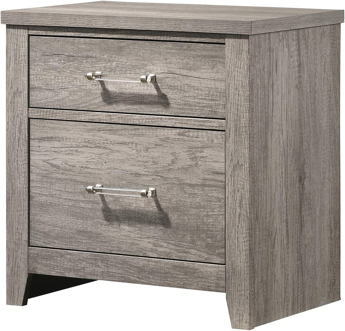 Kings Brand Furniture – Balta 5-Piece Queen Size Gray Bedroom Set. Bed, Dresser, Mirror & 2 Nightstands