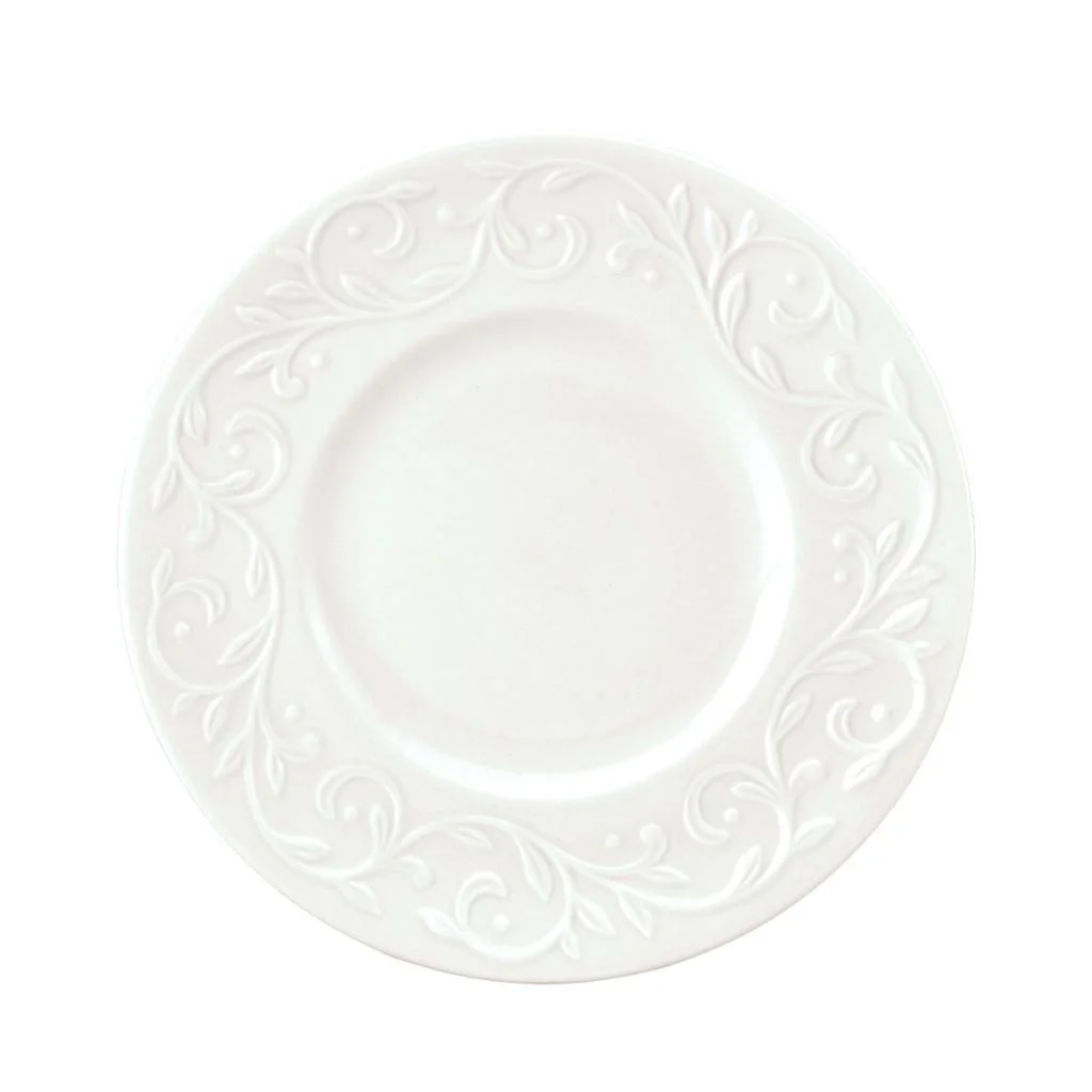 Lenox Opal Innocence Carved White Porcelain Dessert Plate, Set of 4