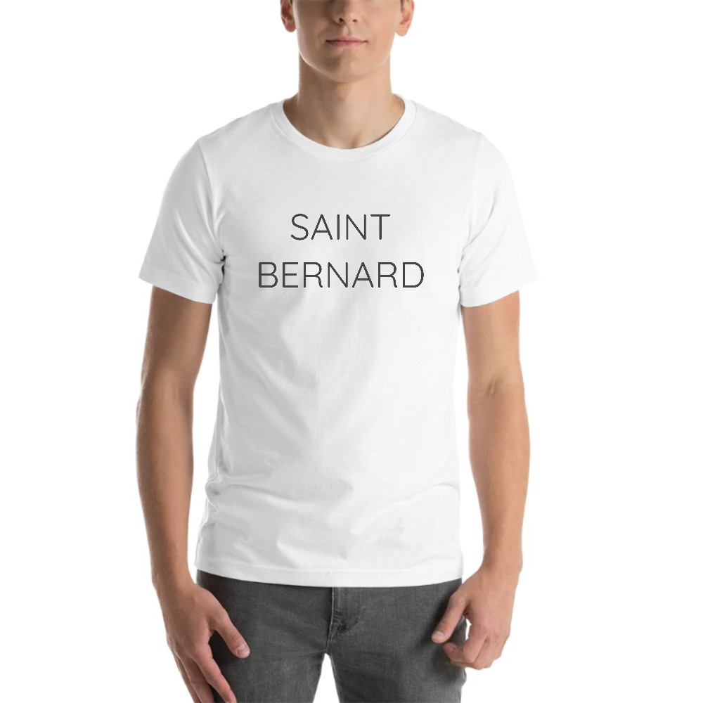 L Saint Bernard T Shirt Short Sleeve Cotton T-Shirt By Undefined Gifts