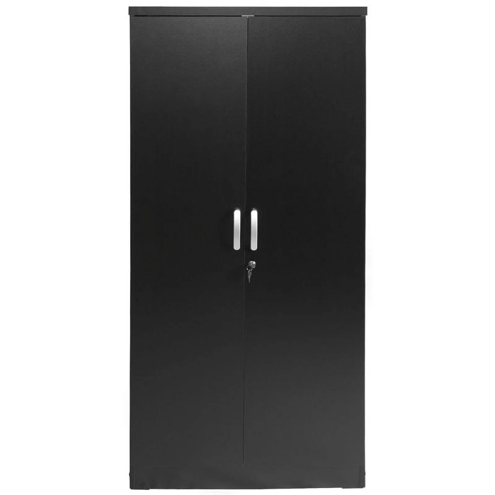 Home Square 2-Piece Set with Twin Captains Bed and Armoire Wardrobe Cabinet