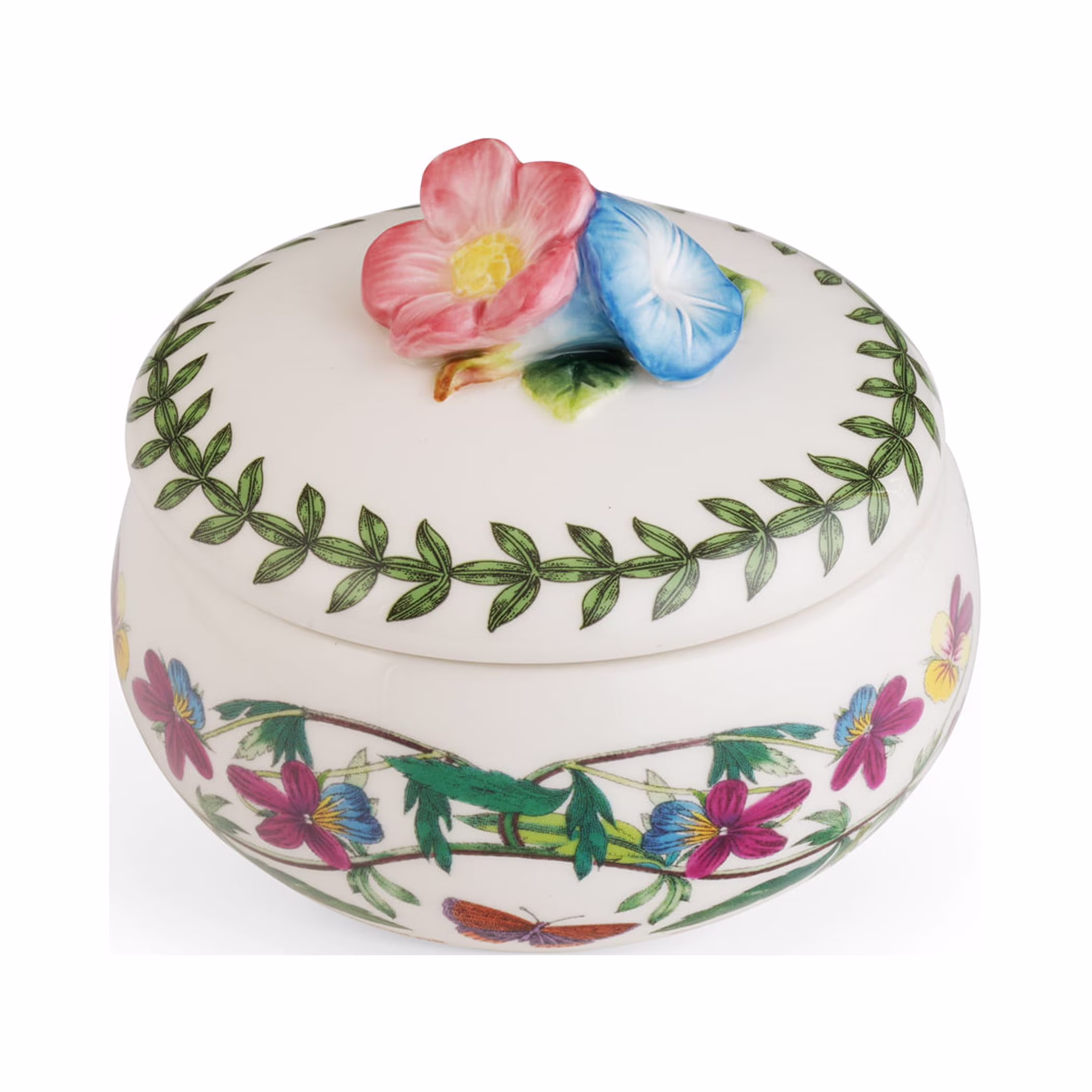 Portmeirion Botanic Garden Bouquet Floral Trinket Box, Dolomite, 3 Inches