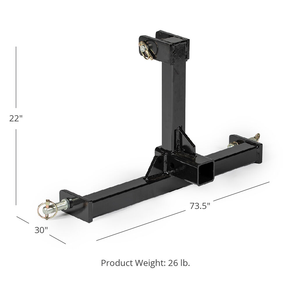 Titan Attachments 3 Point Tractor Drawbar Trailer Hitch Receiver Attachment, Hitch Adapter Fits Category 1 Tractors, Haul Trailers Landscape Rakes, Chippers, Mowers