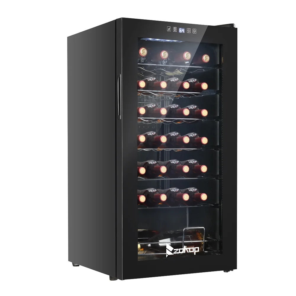 BMTBUY American Standard JC-82 AC 115V /60Hz 28Bottle/2.8Cu.Ft/80L/ Compressor Wine Cooler Black