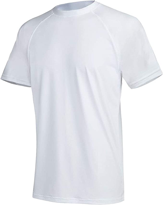 Satankud Men's UPF 50+ Rashguard Swim Tee Short Sleeve Running Shirt Swimwear Swim Hiking Workout Shirts