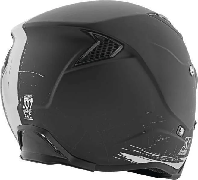 Speed & Strength SS2400 Tough as Nails Motorcycle Helmet Black/White XXL