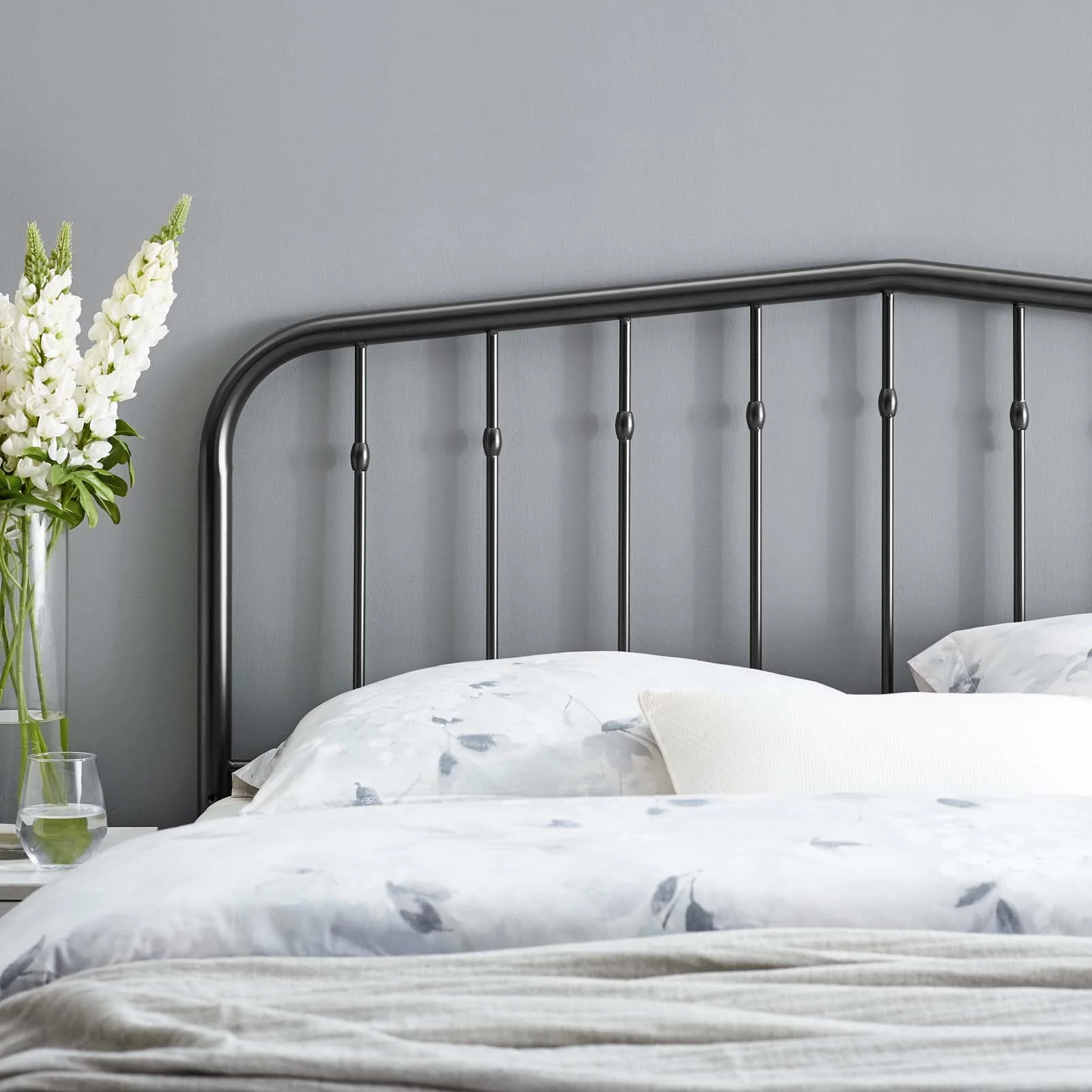Modway Lennon King Metal Headboard in Black