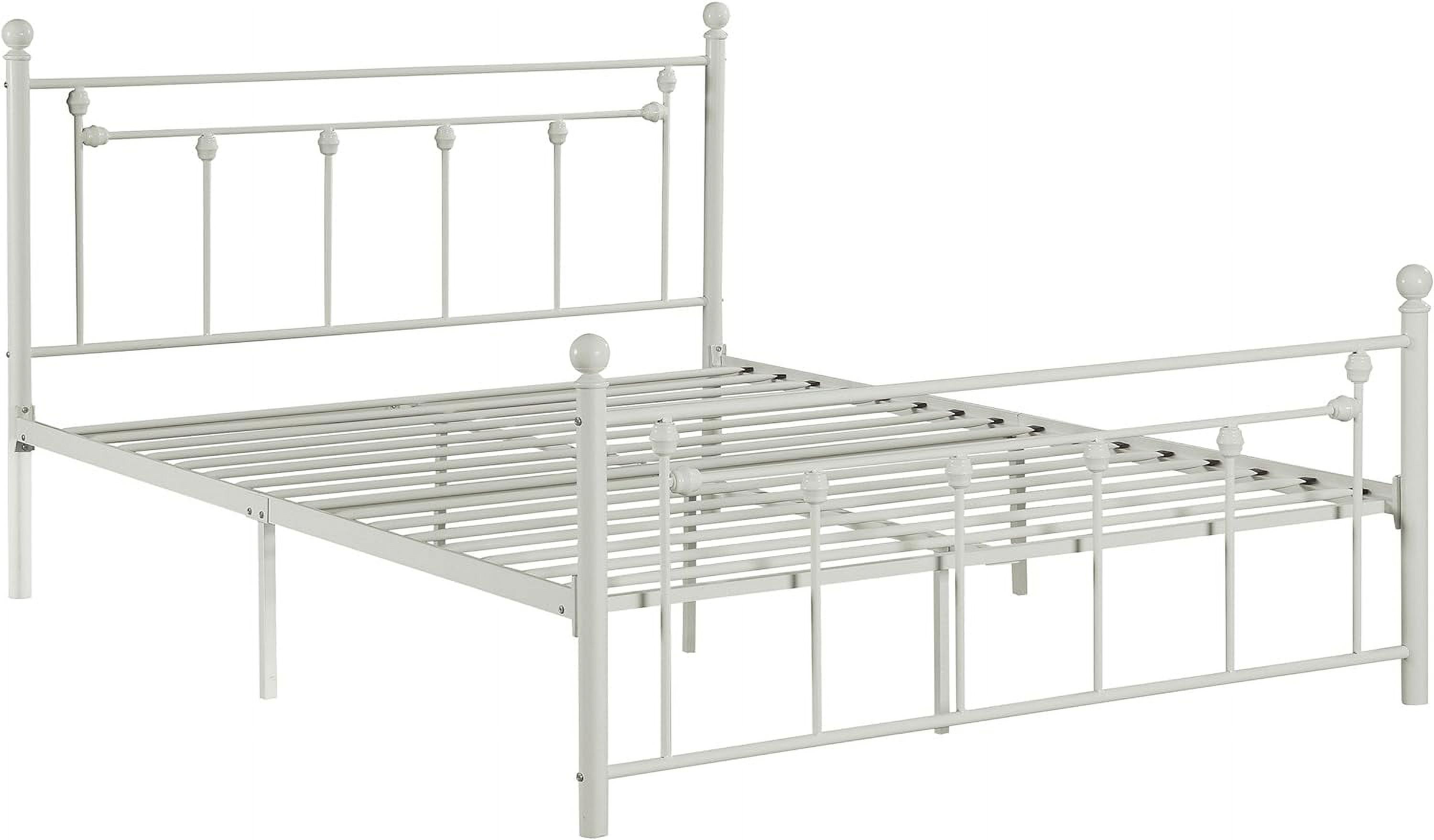Lia Metal Platform Bed, Full, White