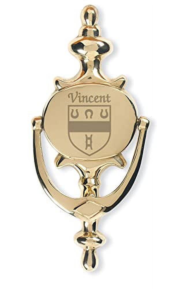 Vincent Irish Coat of Arms Brass Door Knocker