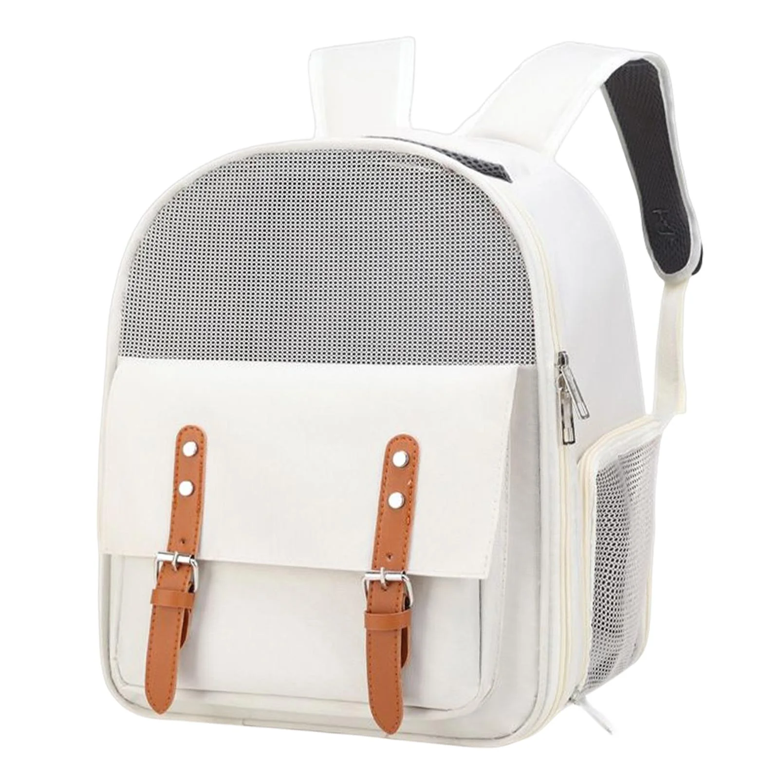 Cat Carrier Backpack Ventilated Mesh with Pocket Large Space Portable Large Capacity Carry Backpack Carrying Bag for Outdoor Hiking Travel , Beige