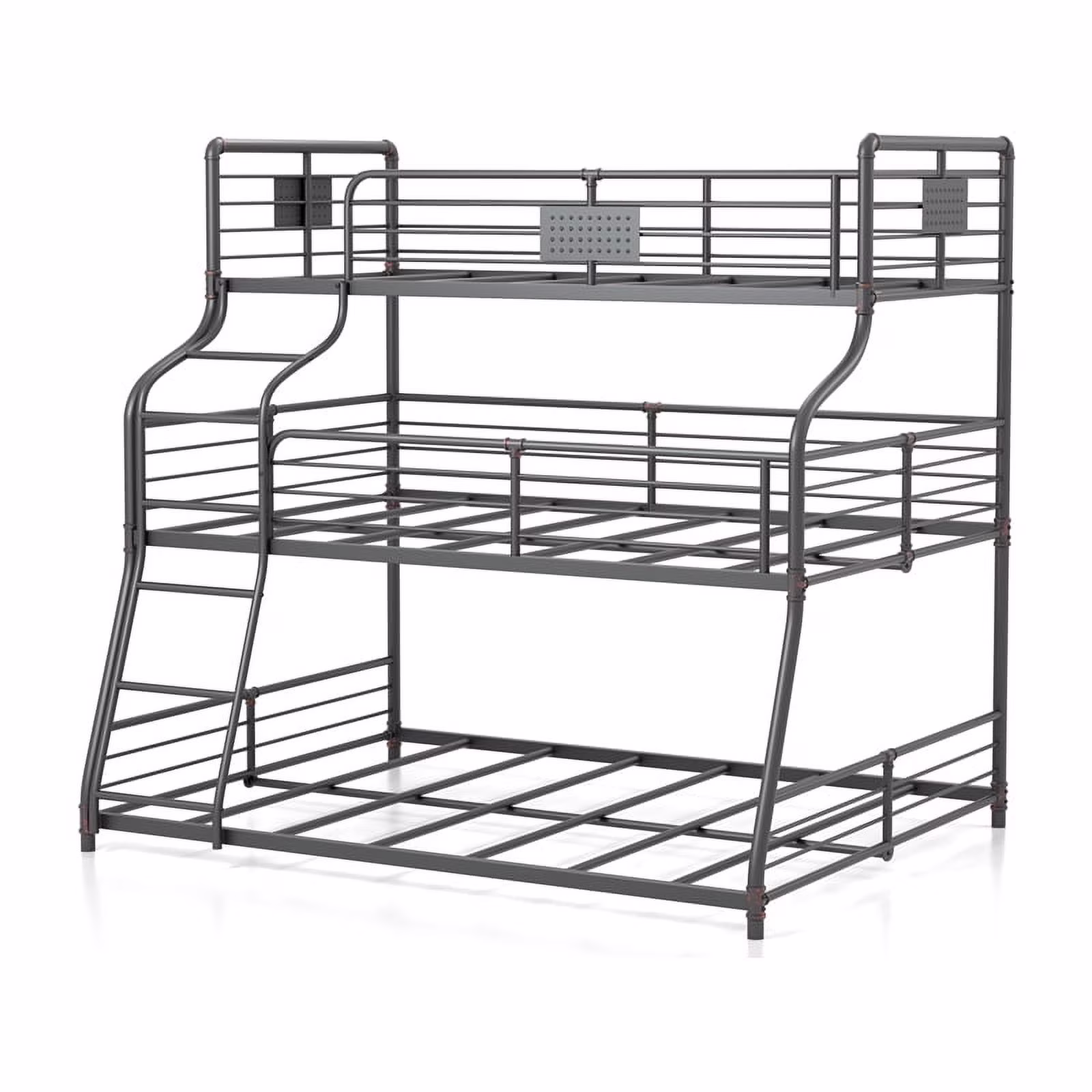 Furniture of America Bryon Metal Twin/Full/Queen Triple Bunk Bed in Black