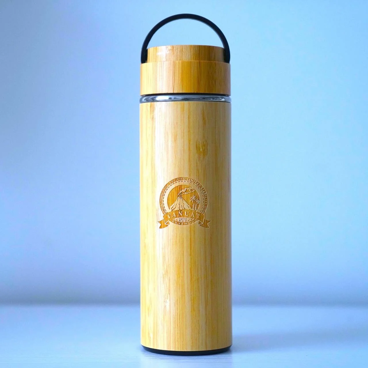 BAMBOO CRAFT THERMOS Cup Double Wall Vacuum Coffee Tumbler Tea Mug Handle Insulated Stainless Steel Water Beverage Bottle Dispenser Slate Matte Para Caf&eacute; Collection