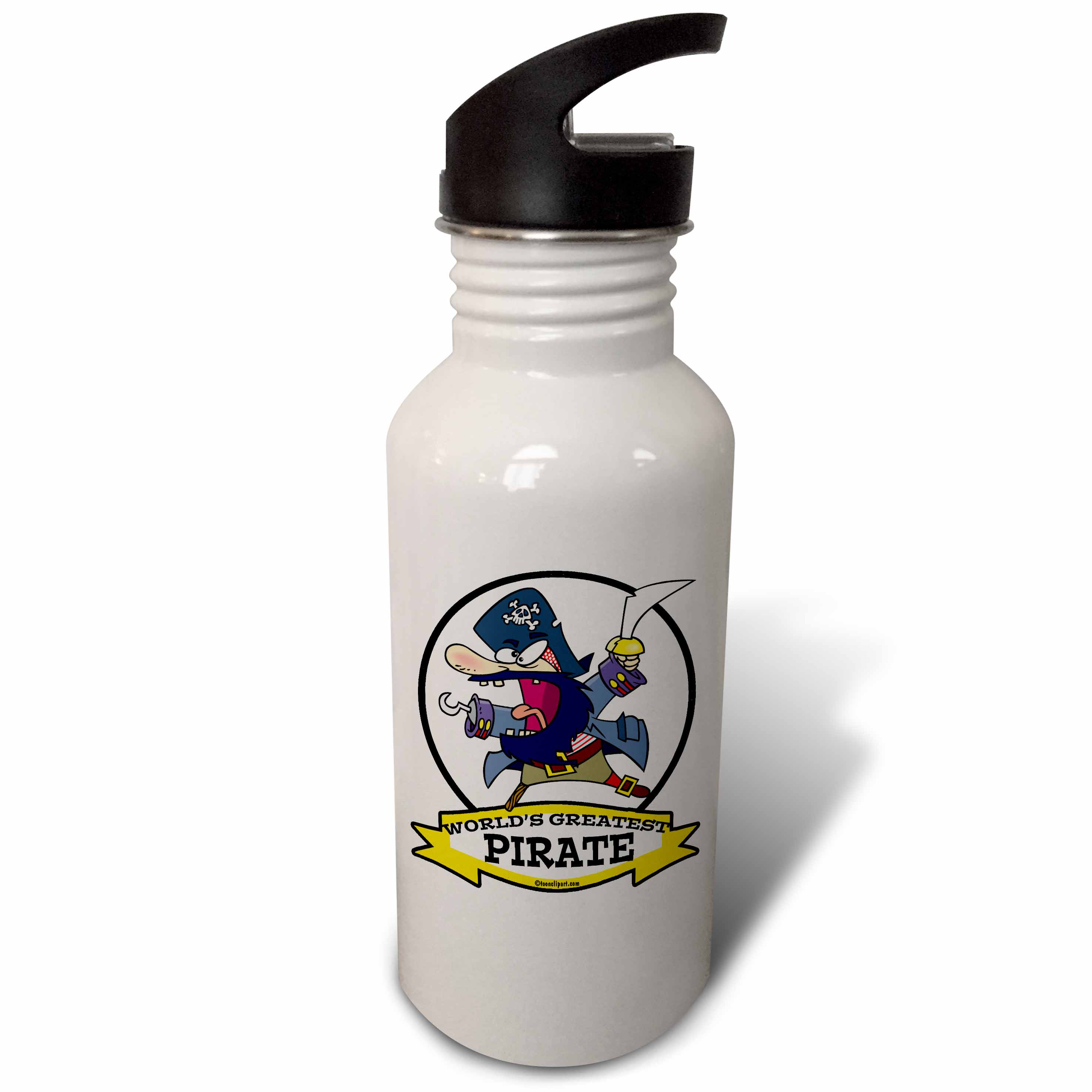 Funny Worlds Greatest Pirate Cartoon 21 oz Sports Water Bottle wb-103444-1