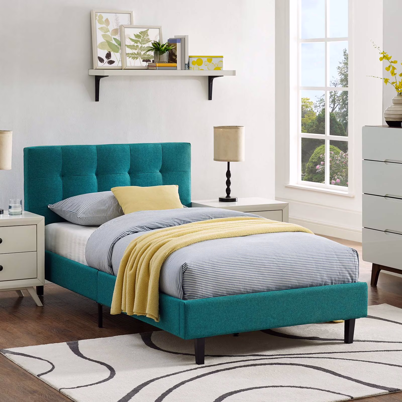 Modway Linnea Twin Bed in Teal