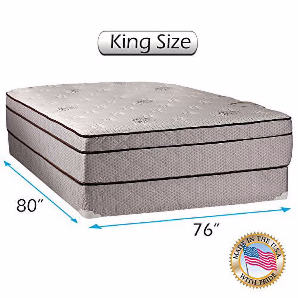 Fifth Ave Plush Foam Encased Eurotop (PillowTop) Mattress and Box Spring Set (King Size-76
