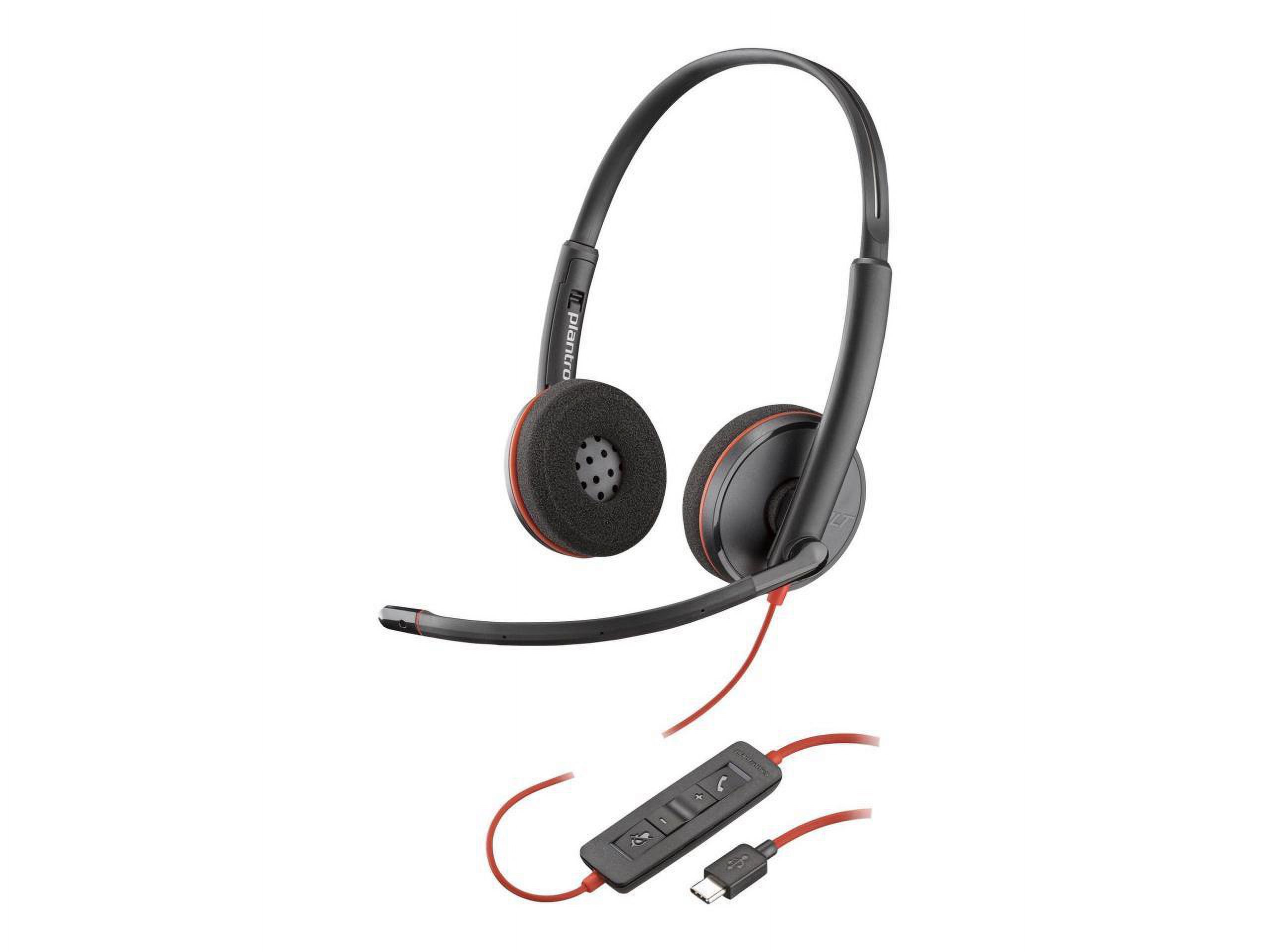 Poly Blackwire C3220 USB-A Black Headset (Bulk Qty.50) - Stereo - USB Type A - Wired - 32 Ohm - 20 Hz - 20 kHz - Over-the-head - Binaural - Ear-cup - Noise Cancelling Microphone - Noise Canceling -...