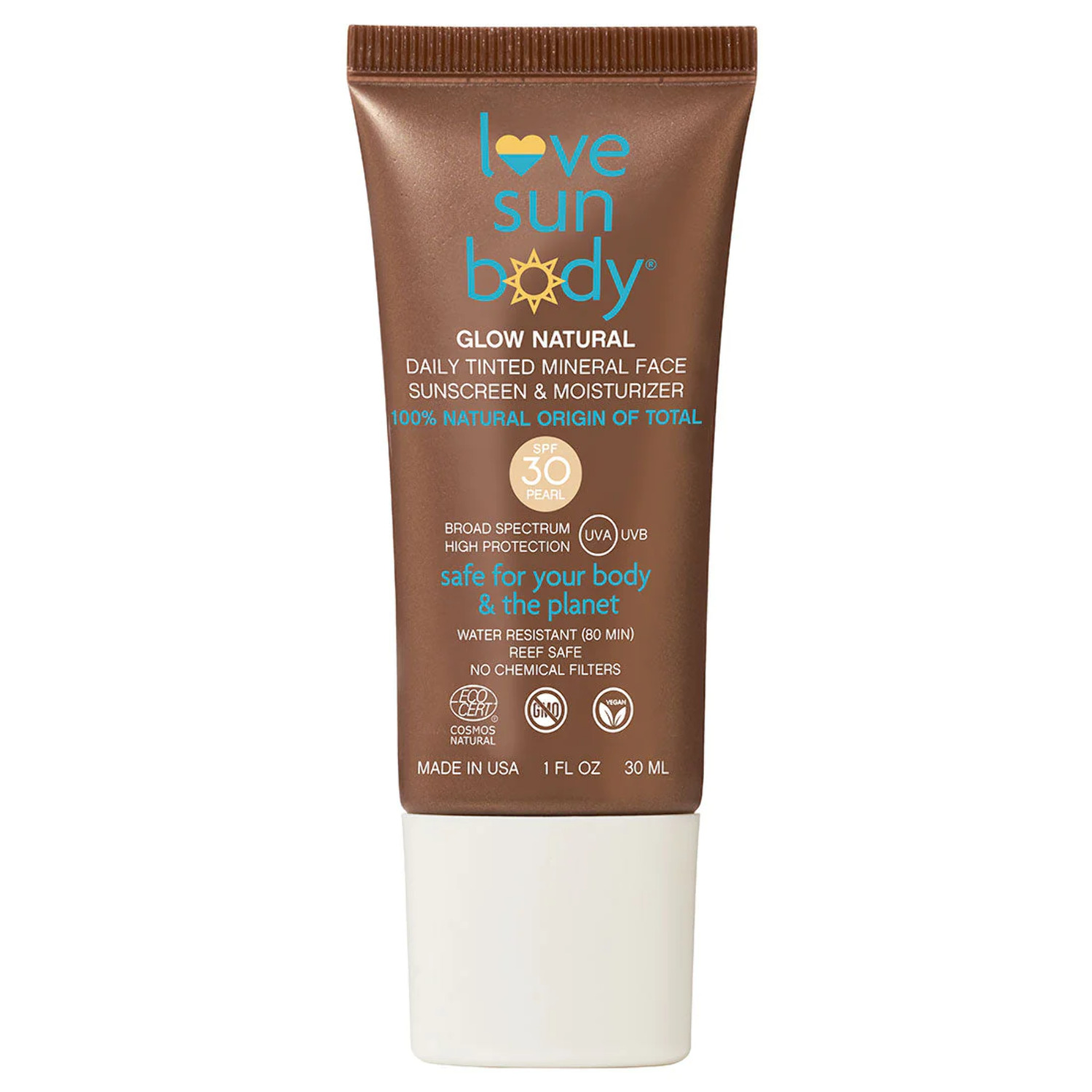 Love Sun Body Glow Natural Daily Tinted Mineral Face Sunscreen  Moisturizer (Pearl) SPF30 30ml