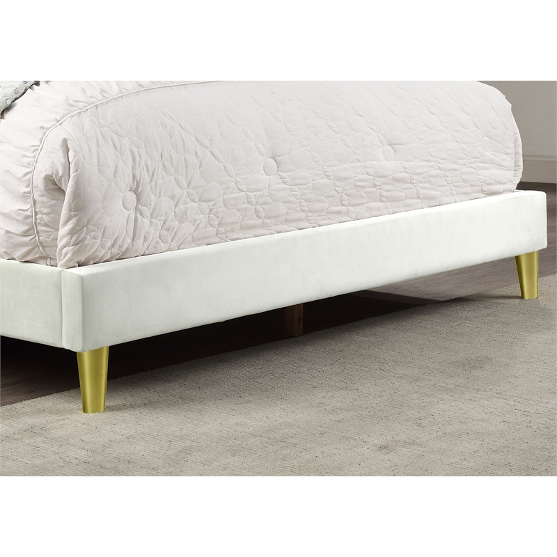 Furniture of America Harper Fabric Upholstered Queen Bed in Beige