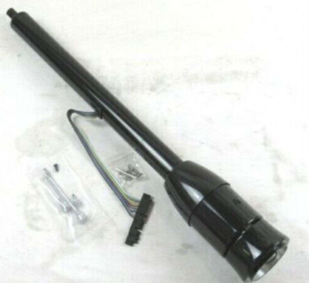 30 Inch Polish Stainless Steel GM Manual Floor Shift Steering Column with 9 Hole Wheel Adapter Key Black