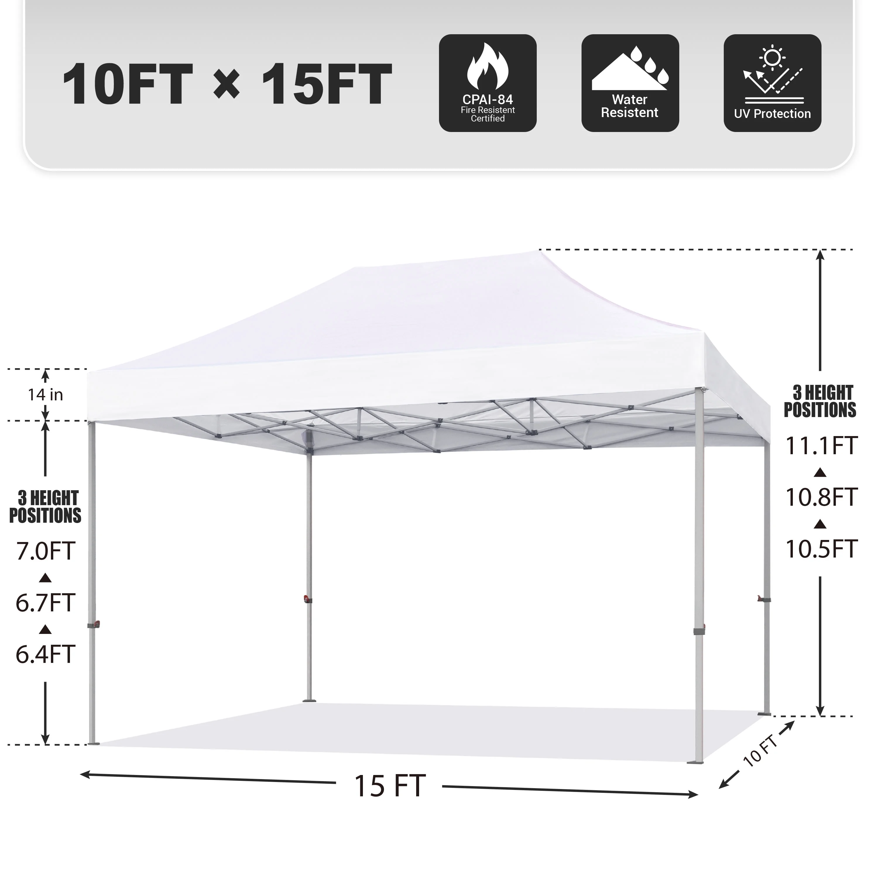 Keymaya 10x15 Pop Up Canopy Tent,Commercial Instant Shelter Canopies，Burgundy