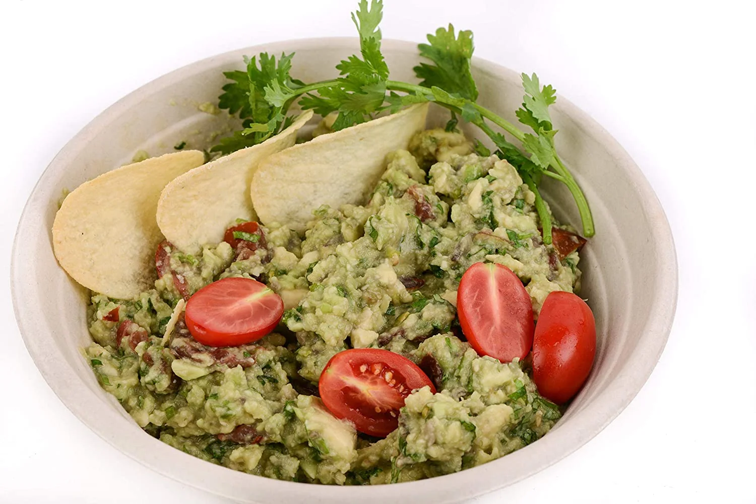 300 Count - EcoQuality 24oz Round Disposable Bowls Natural Sugarcane Bagasse Bamboo Fibers Sturdy Compostable Eco Friendly Environmental Paper Plastic Bowl Alternative Tree Free