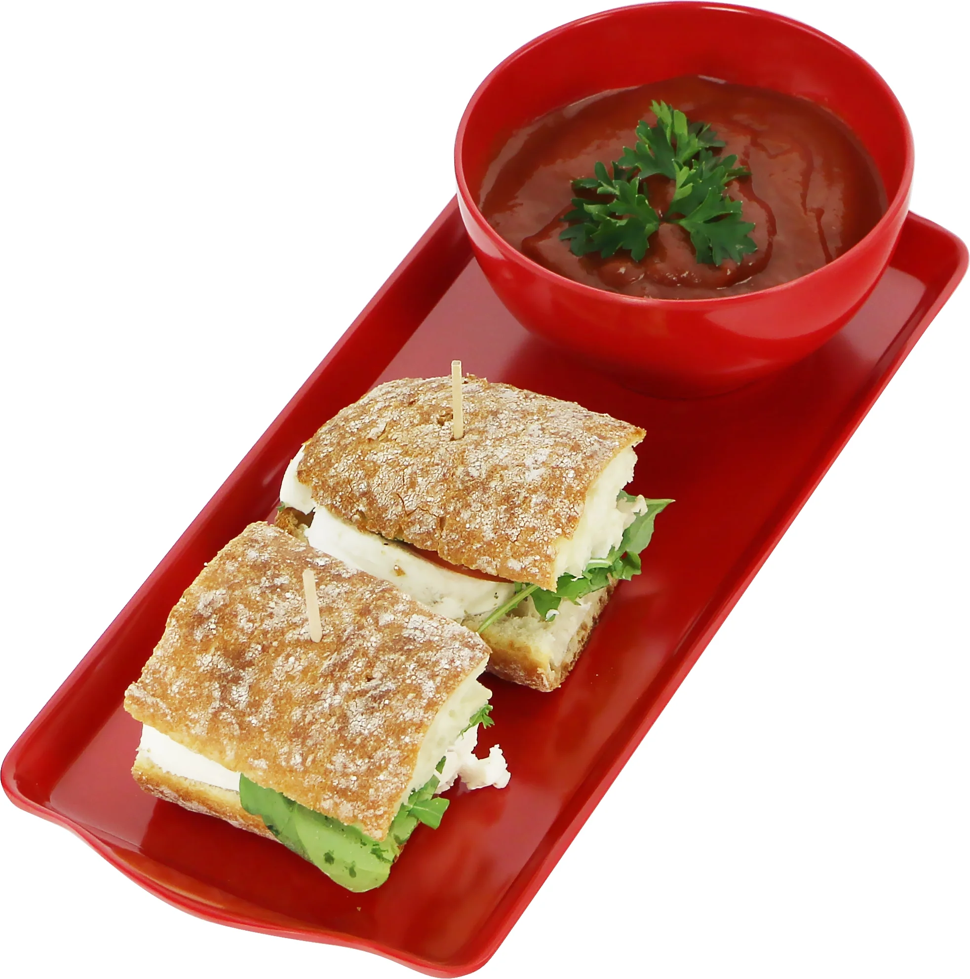 Calypso Basics, Tray Set(Tidbit & Rectangular), Red