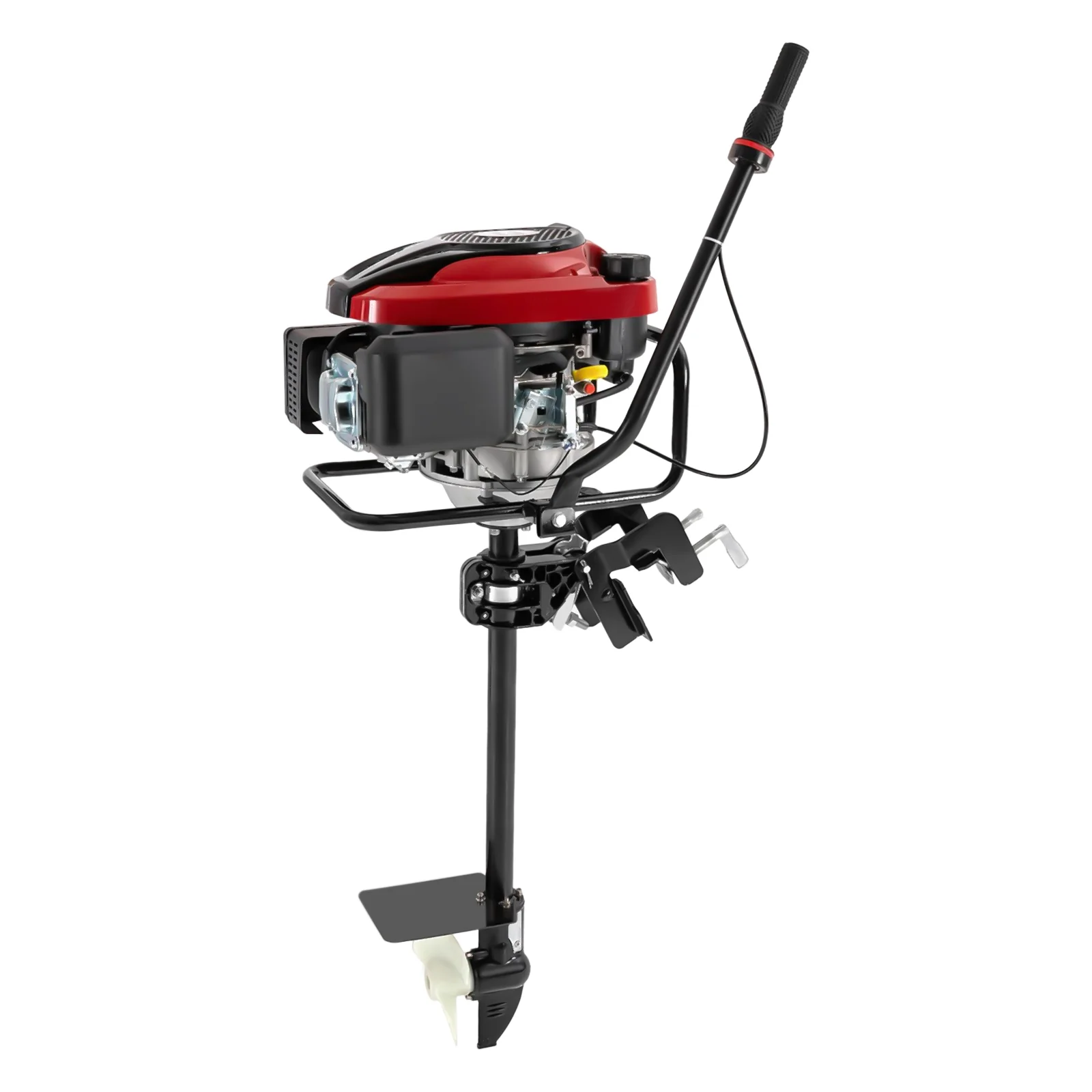 Aiqidi 8HP 4 Stroke Outboard Motor, 196CC Heavy Duty Gasoline Fishing Boat Engine TCI Air Cooling System Hand-pull Recoil 4500RPM