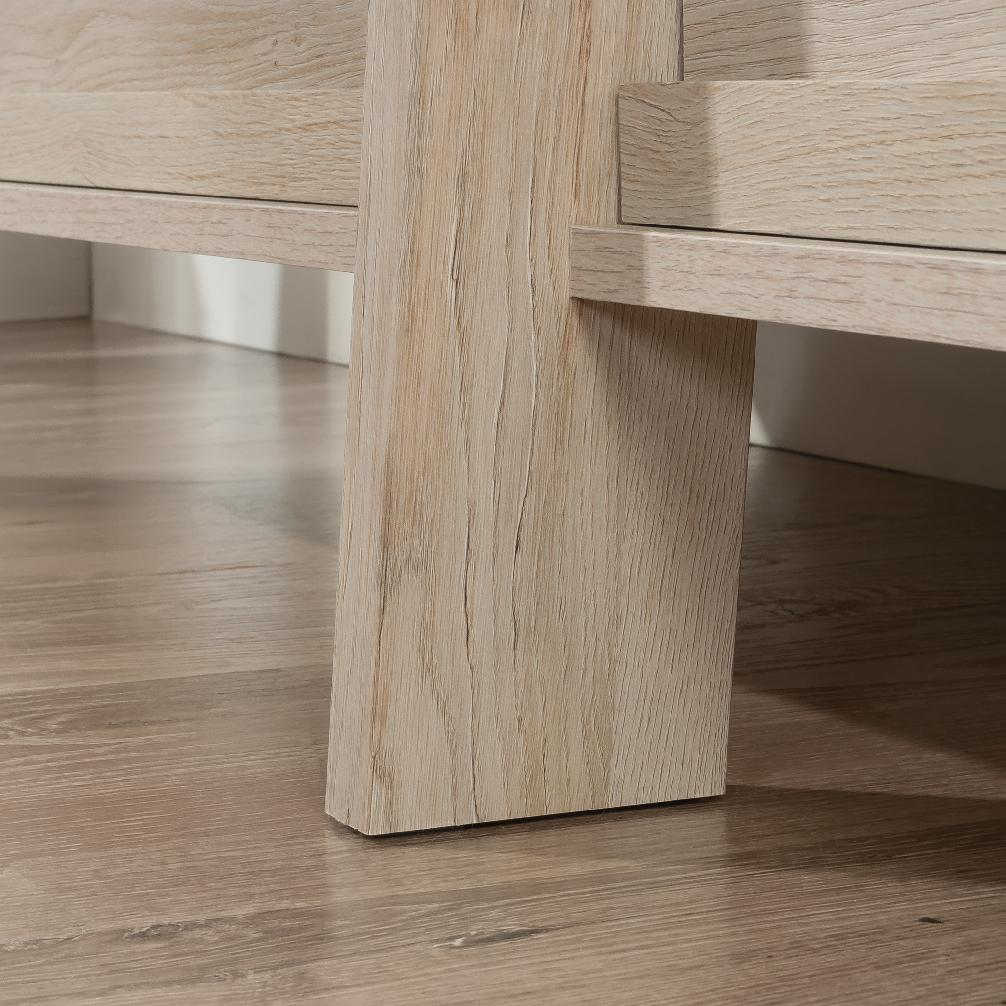 Sauder Trestle 6-Drawer Dresser in Chalked Dressernut, Chalked Chestnut Finish