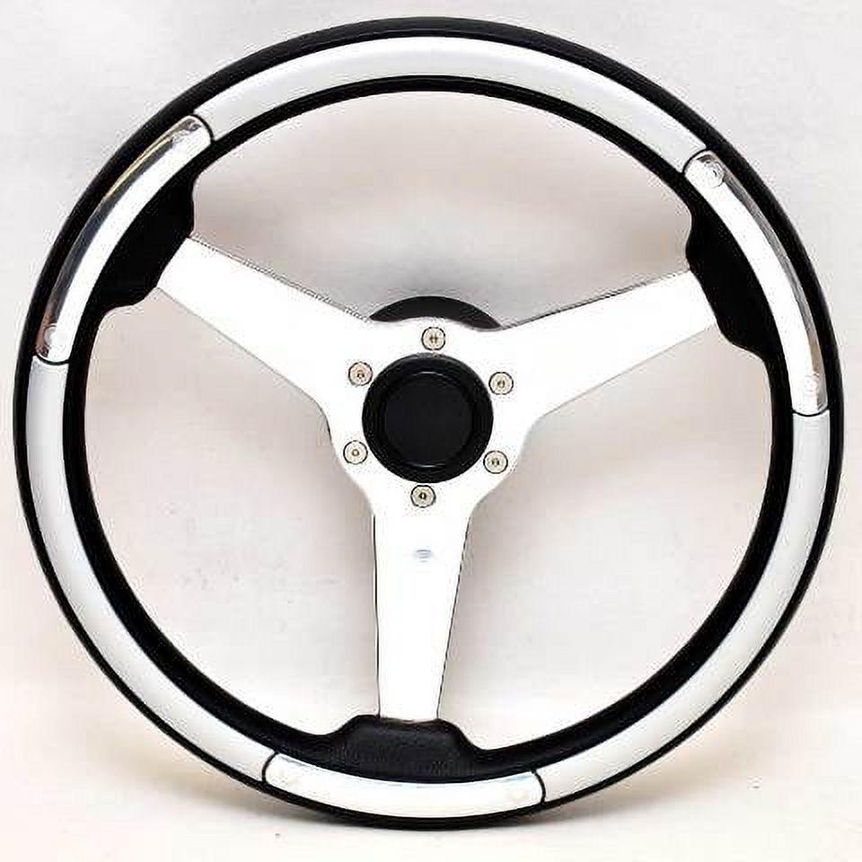 Uflex Boat Steering Wheel LINOSA-S/P | 13 3/4 Inch Silver Black