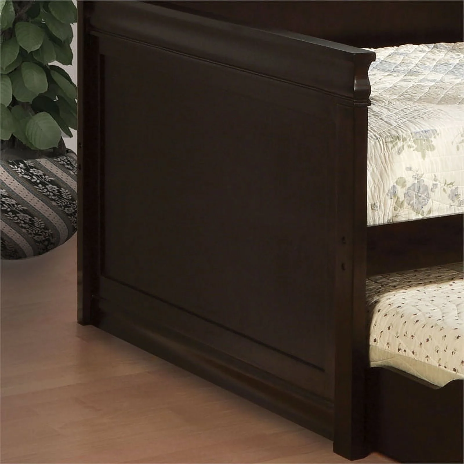Furniture of America Liam Traditional Wood Twin Daybed with Trundle in Espresso