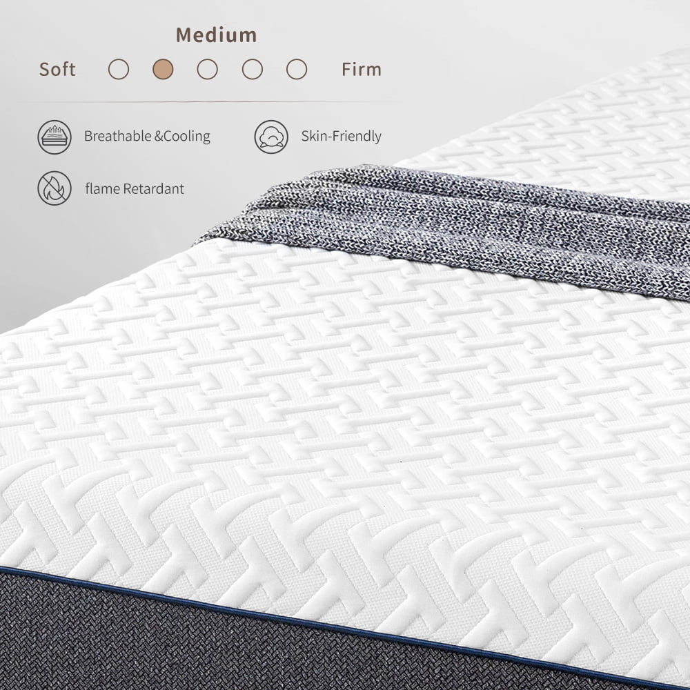 Gelsea Queen Mattress,12 Inch Memory Foam Mattress in a Box,Green Tea Infused,Hypoallergenic Bamboo Charcoal,Made in USA,Queen Size Bed,60