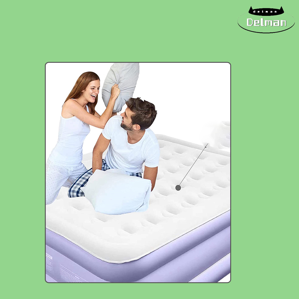 Elevated Air Mattress Queen with Built in Pump 3Mins Auto Fast Inflate & Deflate