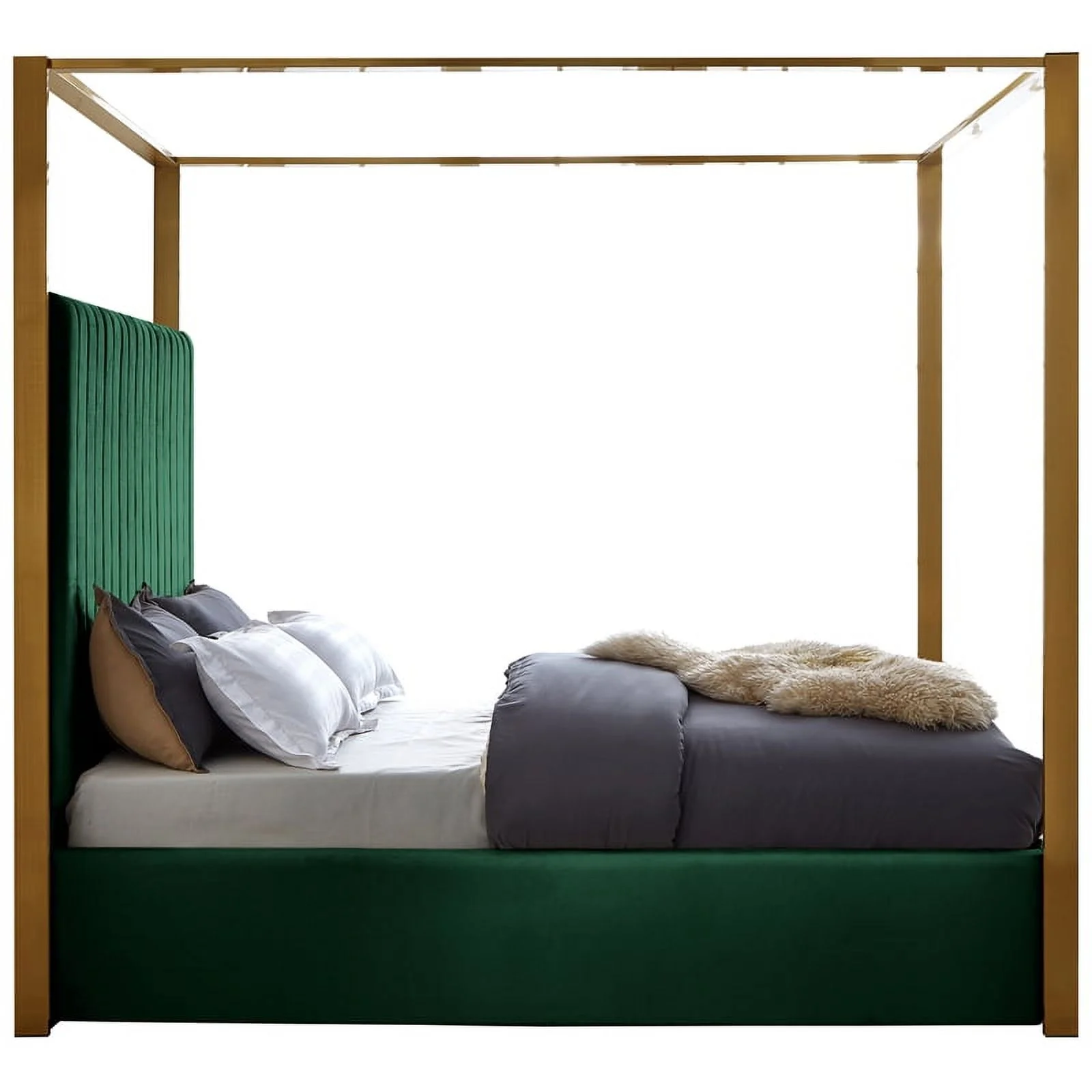 Meridian Furniture Jones Green Velvet King Bed