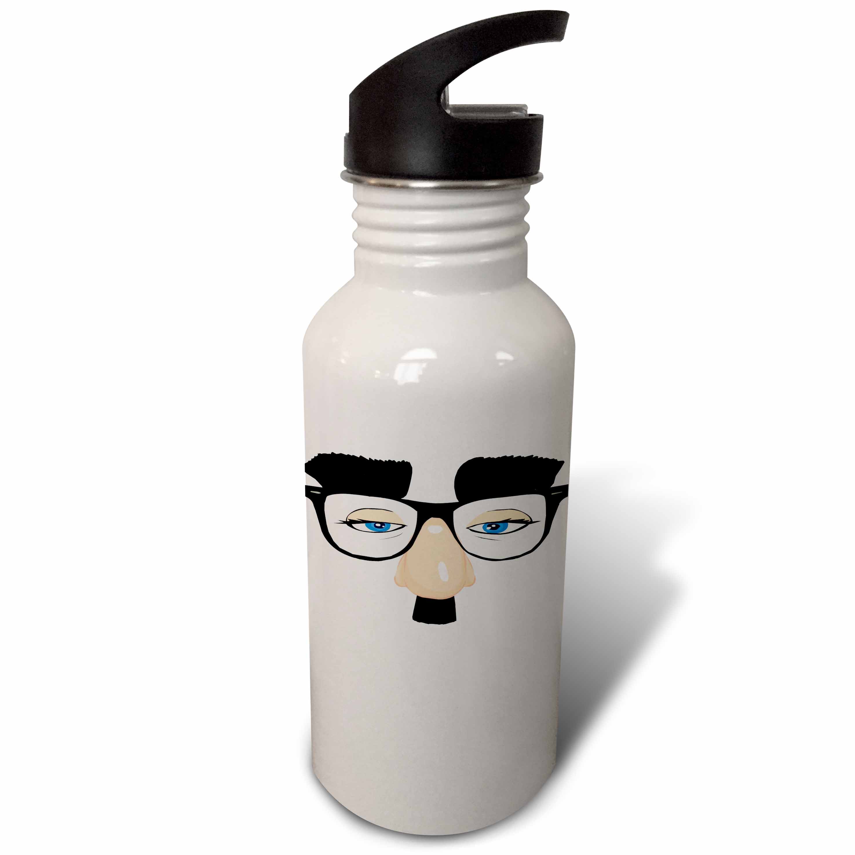 Macho Man Eye Glasses - Fun Art 21 oz Sports Water Bottle wb-53528-1