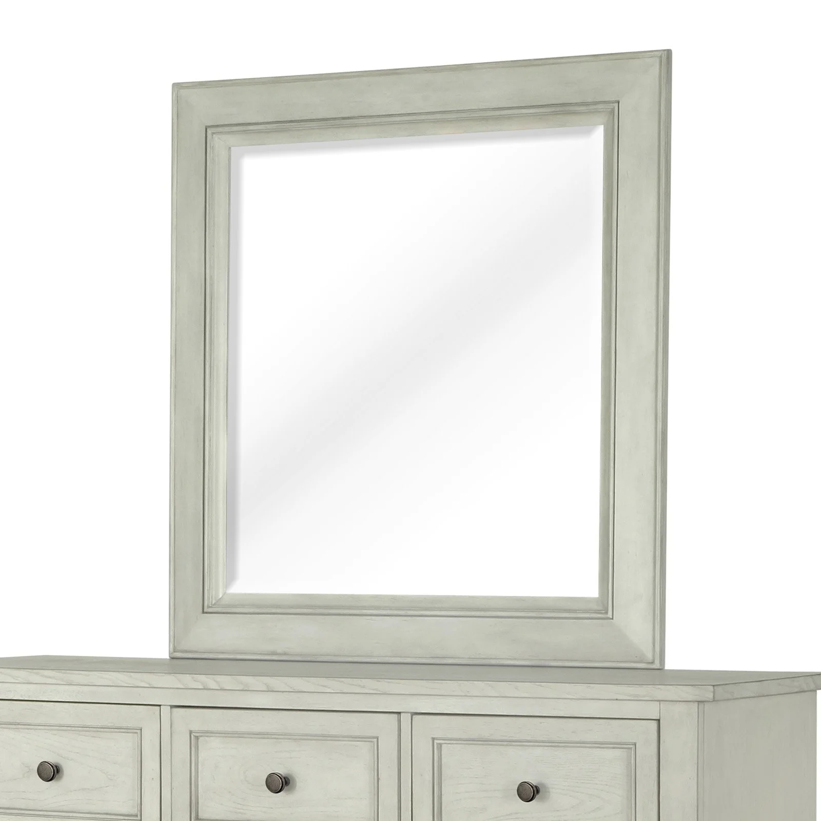 Magnussen Raelynn Portrait Concave Framed Mirror in Weathered White