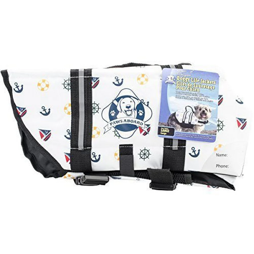 Paws Aboard Dog Life Jacket Large Nautical
