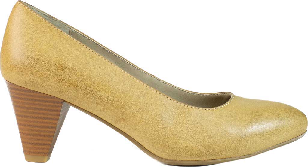 RIALTO Womens Yellow Padded Stanford Almond Toe Cone Heel Slip On Pumps Shoes 7.5 M