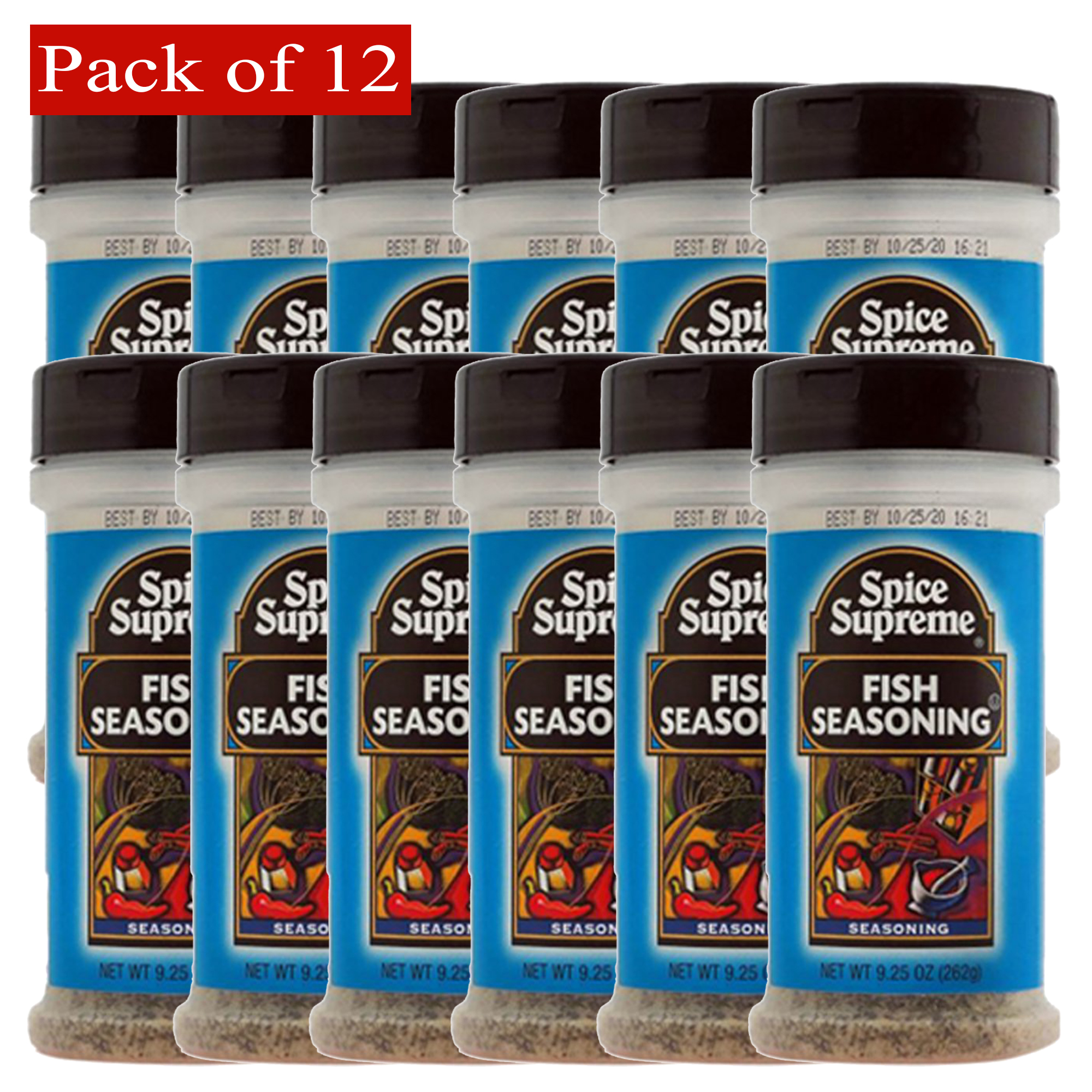 Spice Supreme Fish Seasoning 9.25 Oz - Pack of 12
