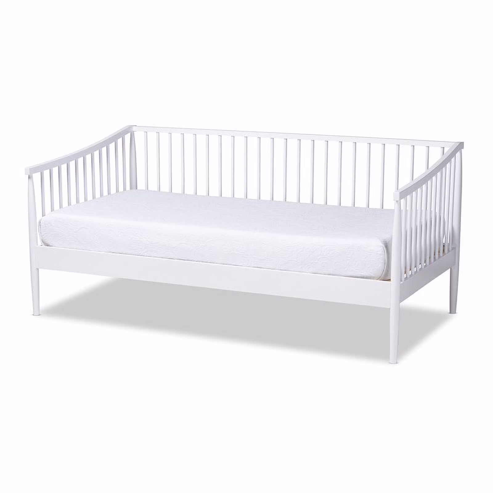 Bowery Hill Traditional Wood Twin Size Spindle Daybed in White