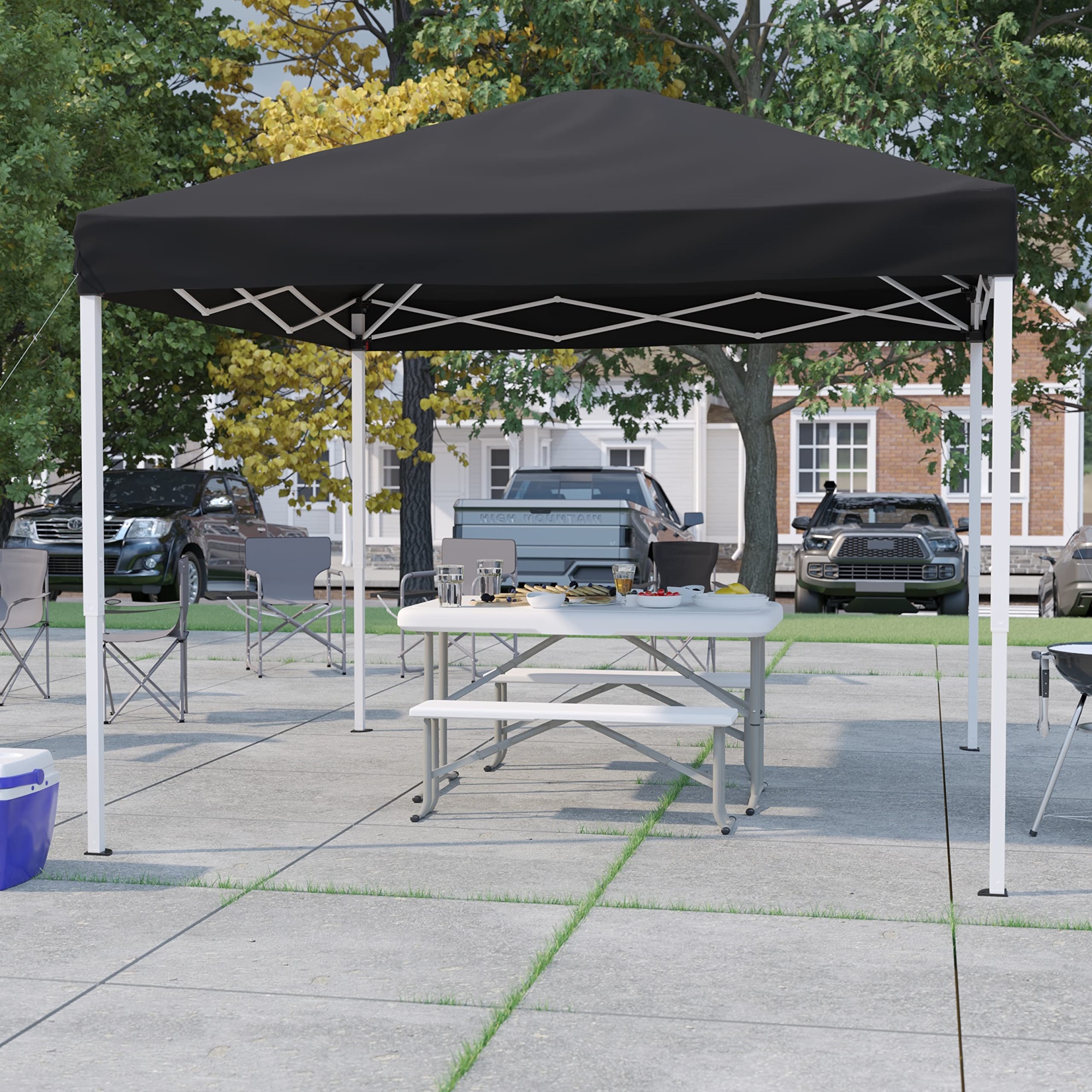 Flash Furniture Harris Collection 10' x 10' Black Pop Up Canopy Tent