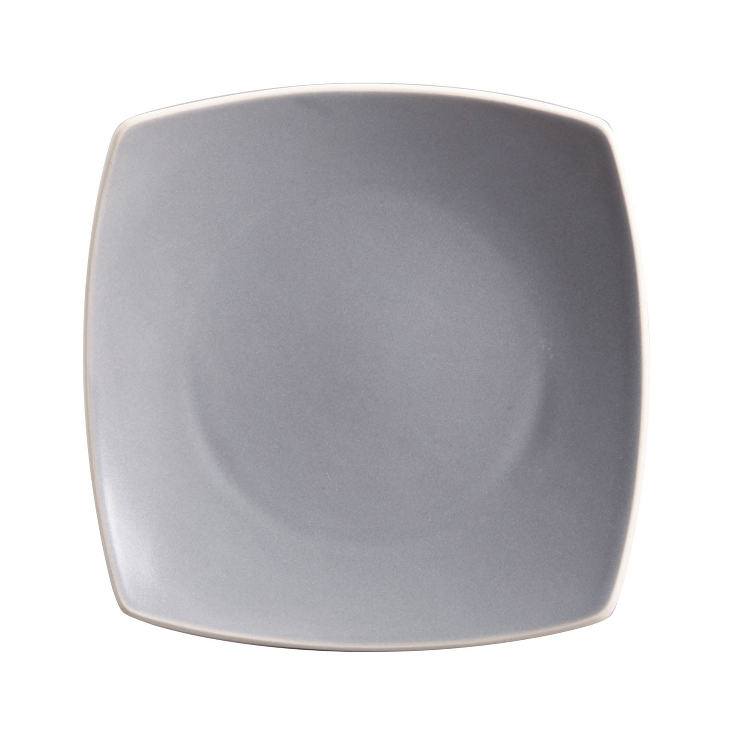 Hometrends Soho Lounge 4 Piece 7.4 Inch Square Stoneware Salad Plate Set in Grey