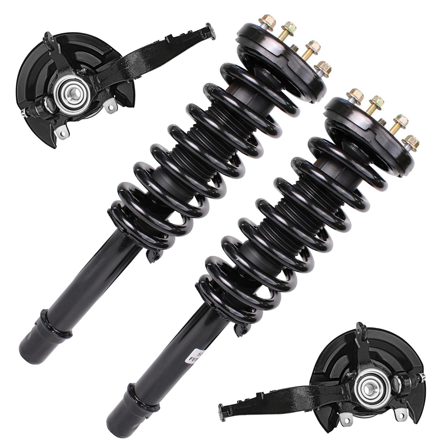 Detroit Axle - Front Steering Knuckles & Wheel Hub Bearings Struts w/Coil Spring Replacement for 2003-2007 Honda Accord 2.4L w/ Auto Trans.