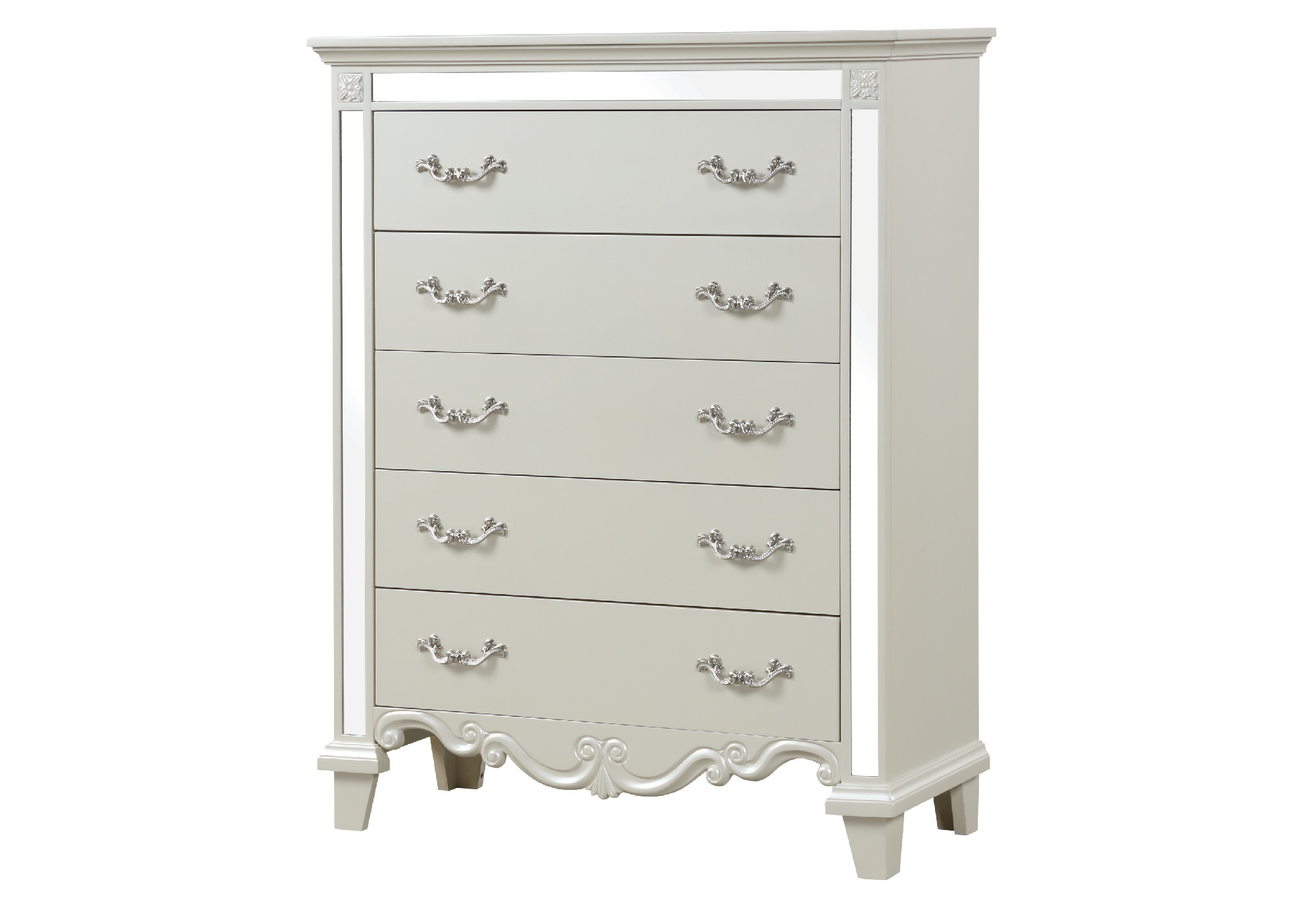 Milan Mirror Framed Chest - 132.0 - Luxury & Functionality in White