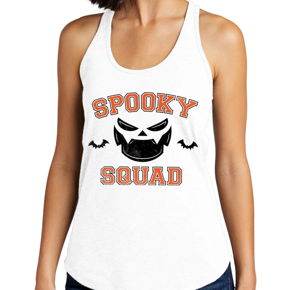 Spooky Squad Tank Top Fitted Racerback Women's Large White