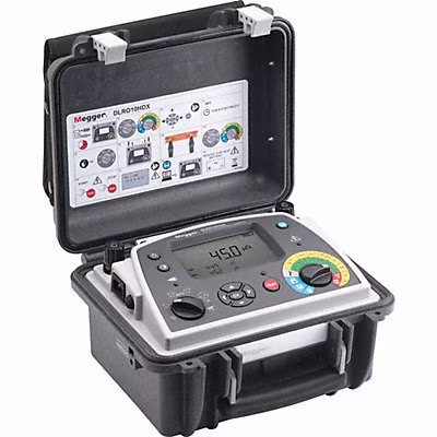 Megger Micro Ohmmeter, 250 microohm Max, LCD  DLRO10HDX-DH4C