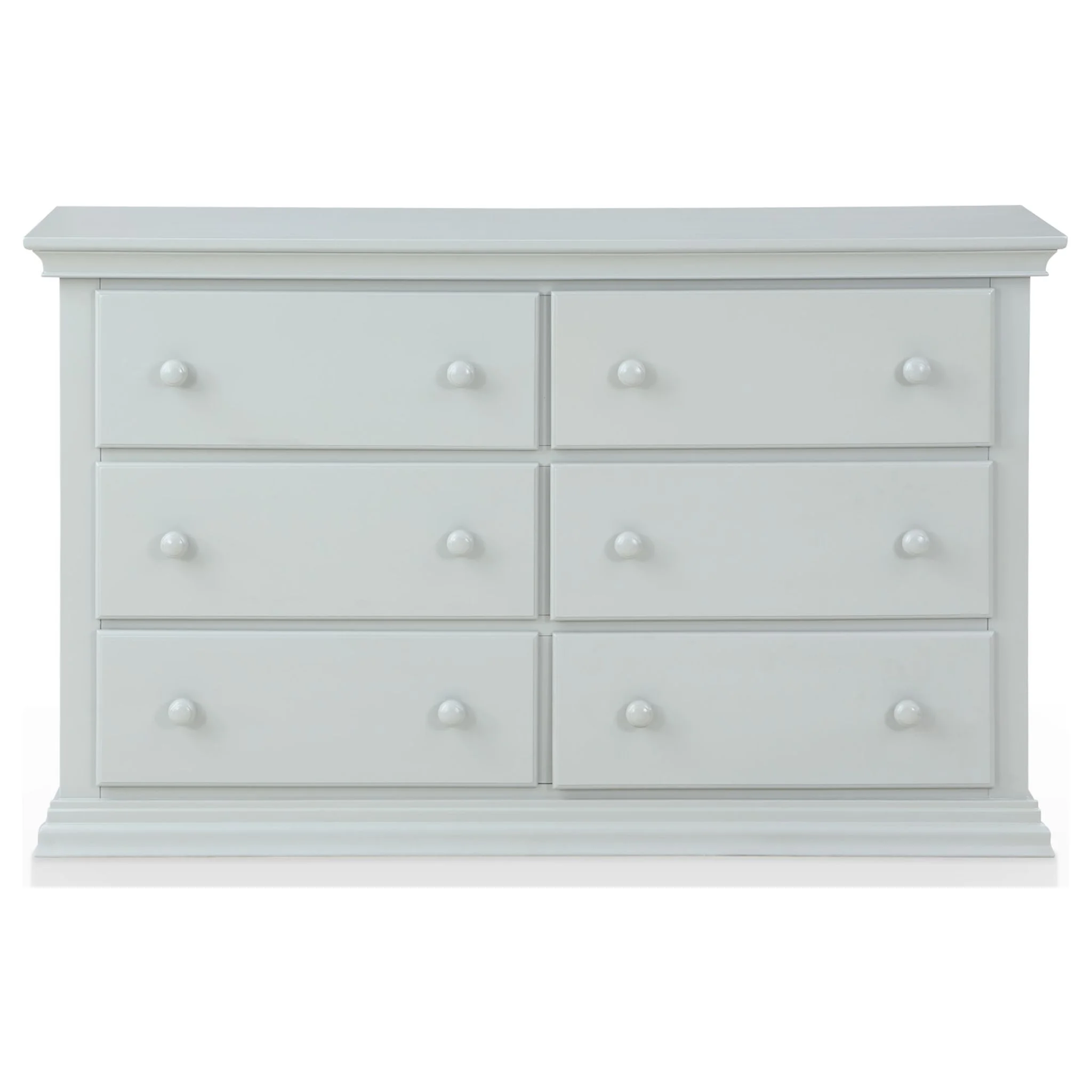 HomeRoots 530242 56 in. Gray Solid & Manufactured Wood Six Drawer Double Dresser