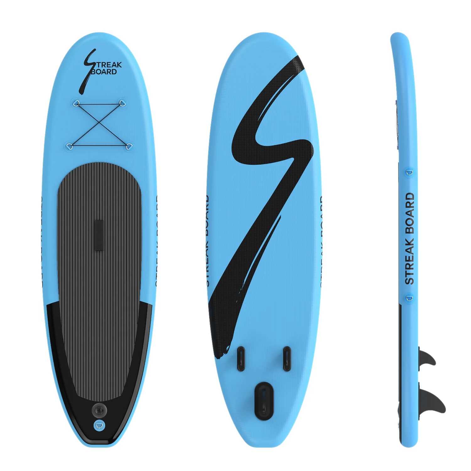 streakboard Inflatable Stand Up Paddle Board Non-Slip Deck with Backpack, Leash, Paddle, Hand Pump & Repair Kit