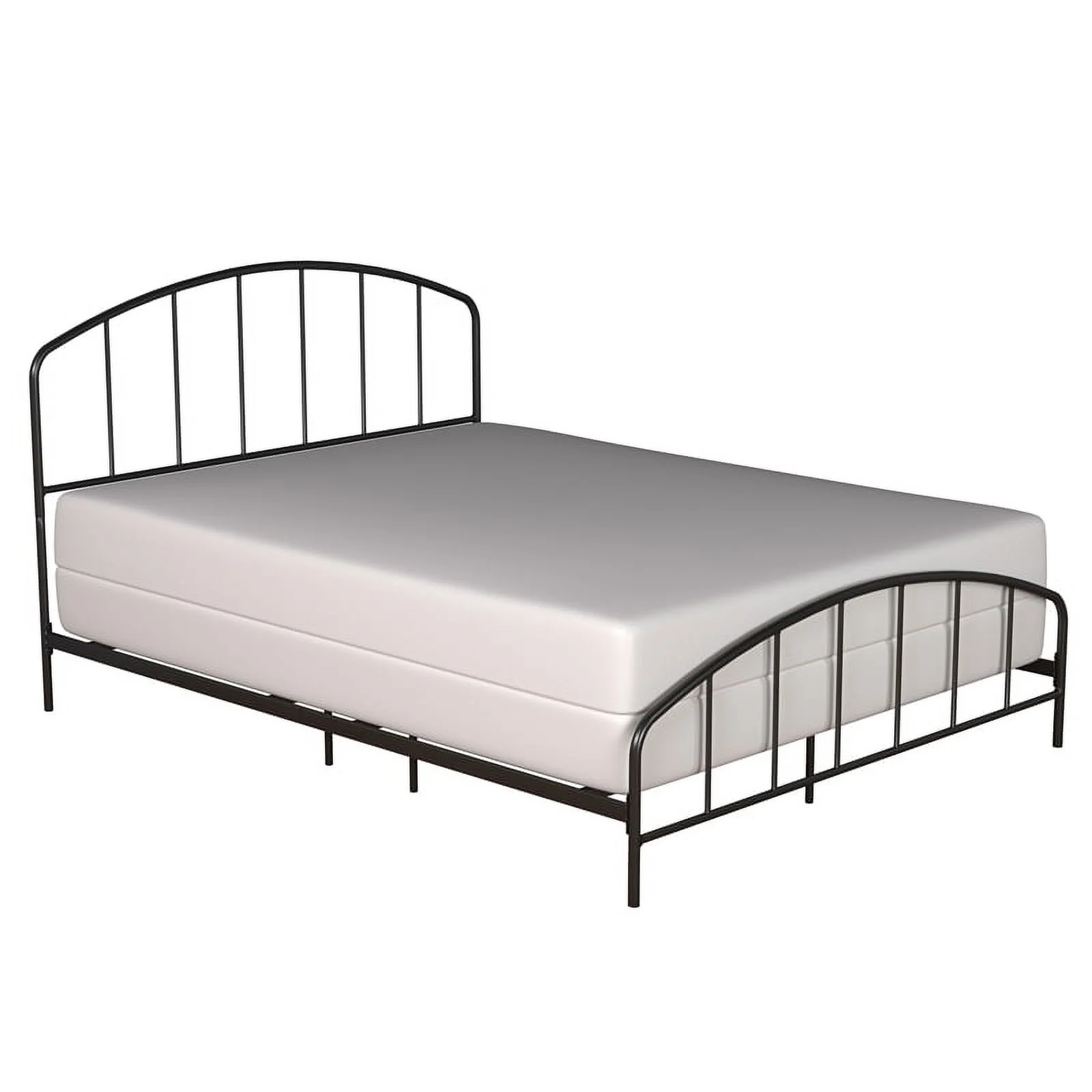 Bowery Hill Furniture Metal Queen Bed with Arched Spindle Design Black
