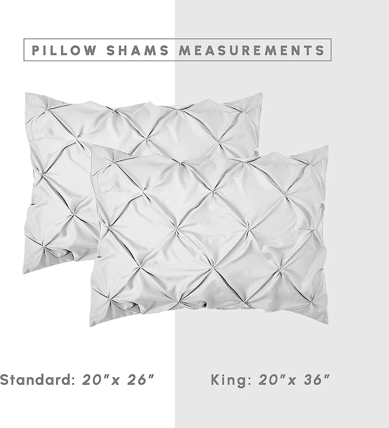 6-Piece Bed-in-a-Bag, Soft and Cozy Pinch Pleated Bedding Set with Double-Sided Storage Pockets - Silky White Comforter, Twin/Twin XL Size