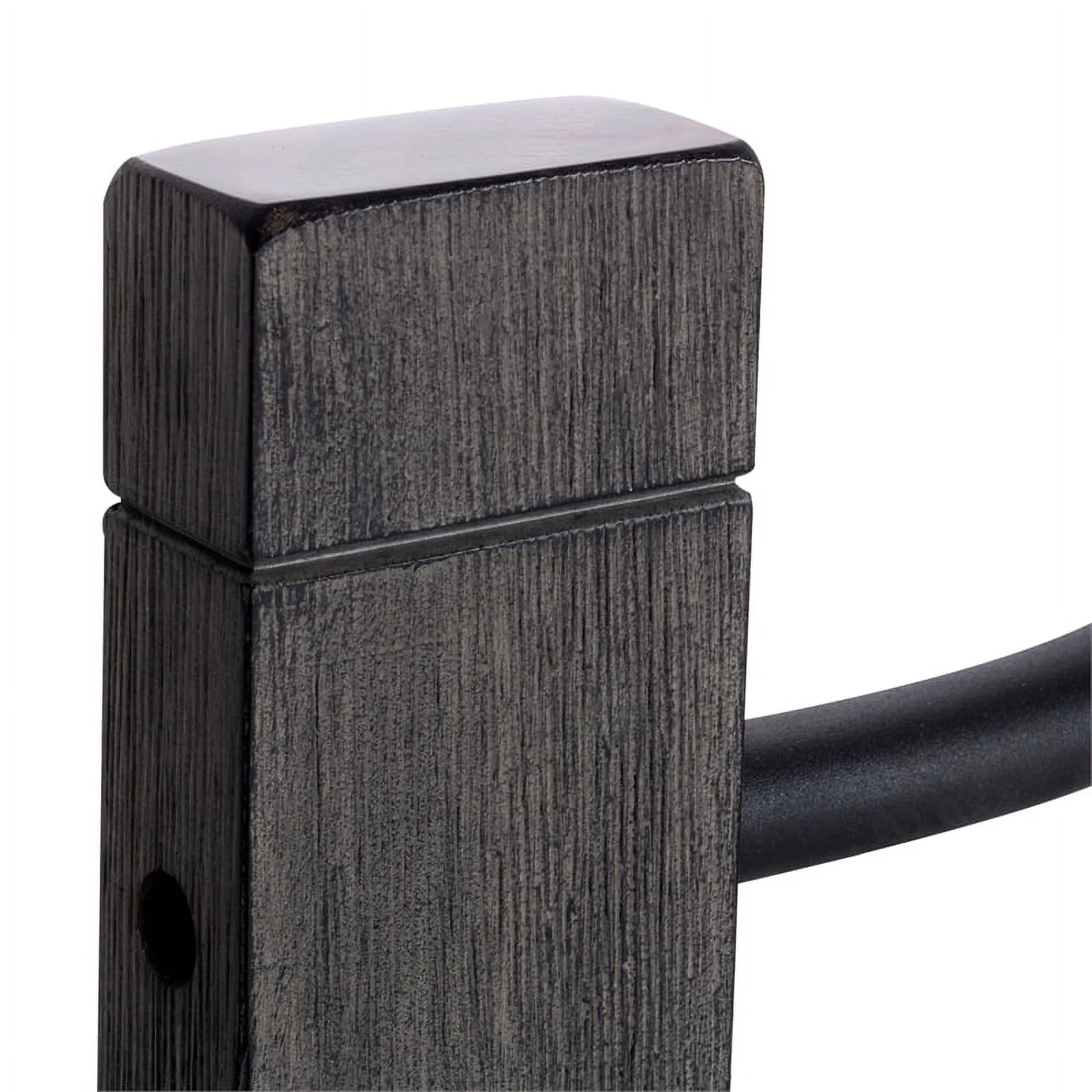 Hillsdale Furniture Dumont Charcoal Wood Posts Scrolled Black Metal Twin Headboard